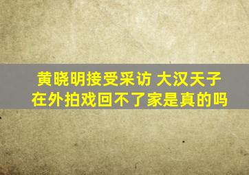 黄晓明接受采访 大汉天子 在外拍戏回不了家是真的吗